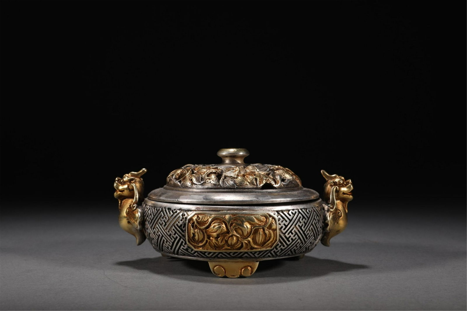 A CHINESE GILDING DRAGON HANDLE CENSER (1 of 9)
