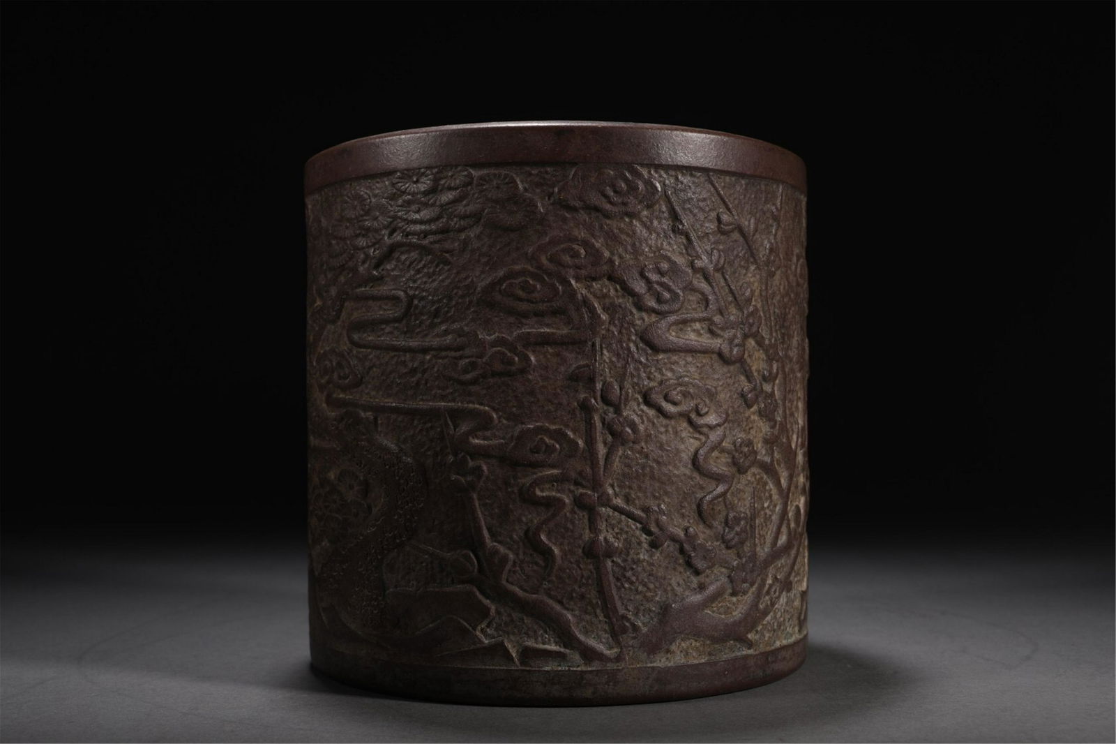 A CHINESE ZISHA CLAY BRUSH POT (1 of 9)