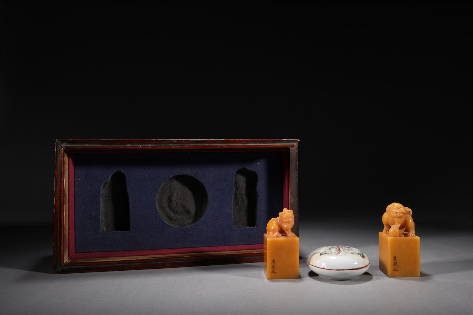 TWO CHINESE SOAP STONE BEAST SEALS (1 of 9)