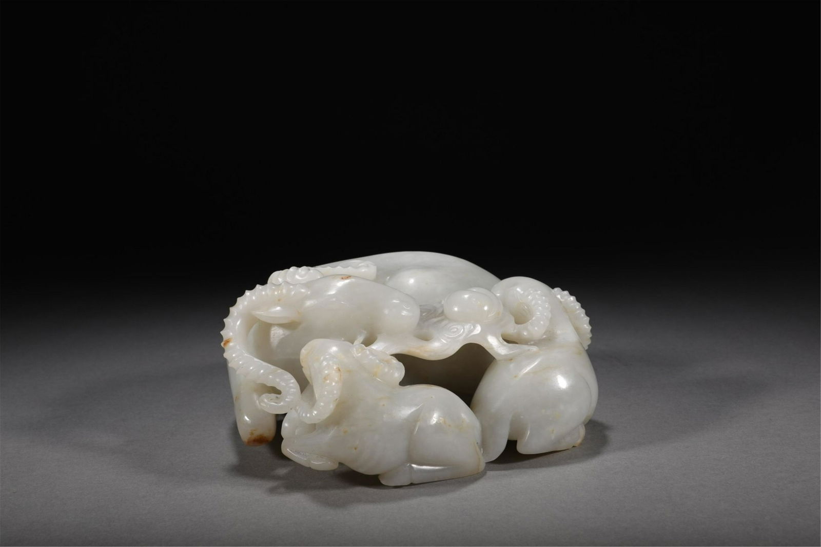 A CHINESE JADE RAMS ORNAMENTS (1 of 9)