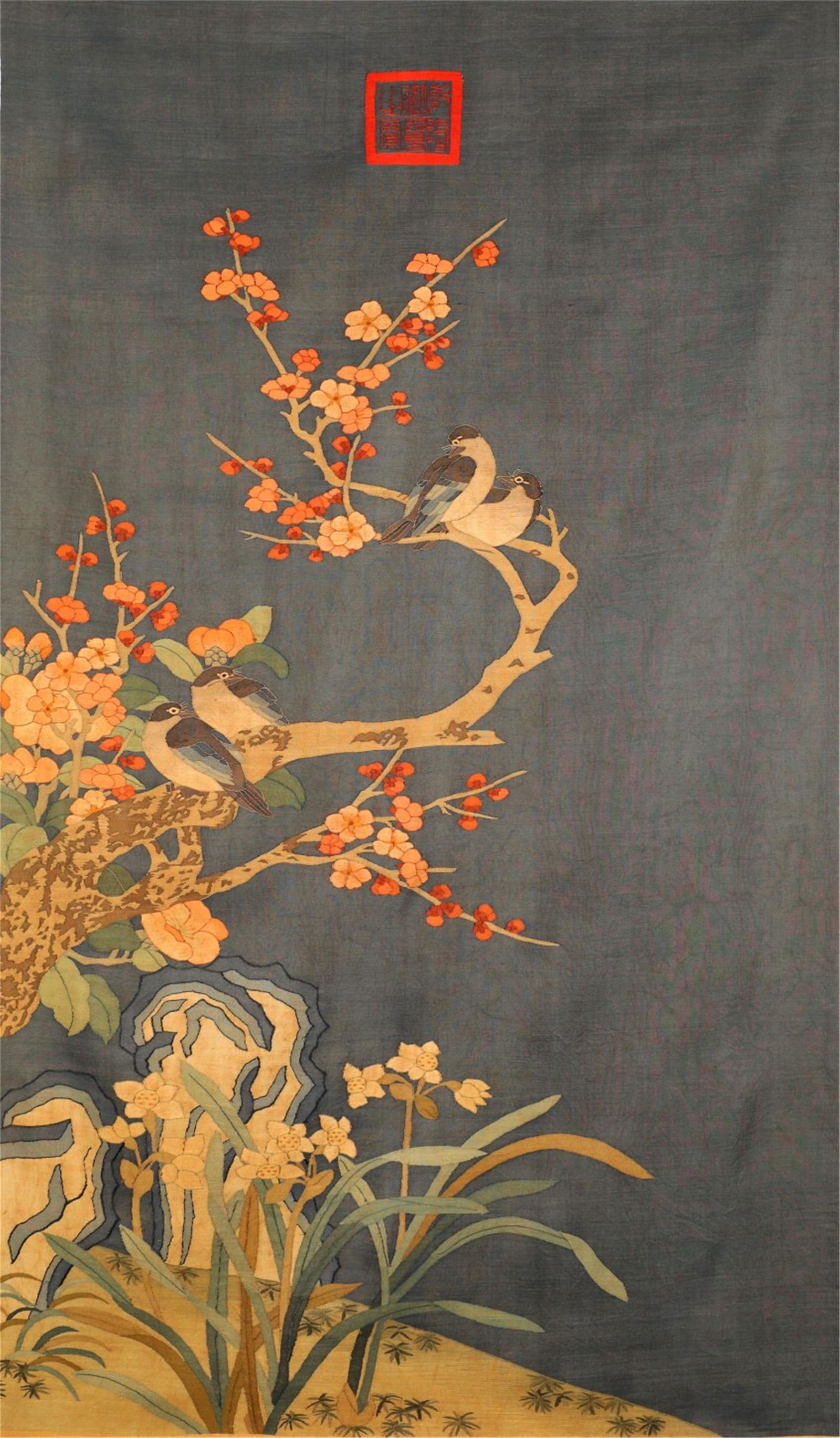 A CHINESE KESI FLOWERS AND BIRDS (1 of 9)