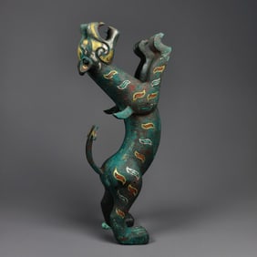 A Chinese Gilt Bronze Tiger Statuette