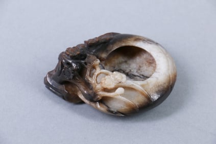 A Chinese Carved Jade Brush Washer