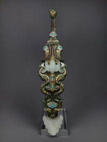 A Chinese Gilt Bronze Dragon Belt Buckle