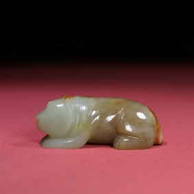 A Chinese Carved Jade Bear Statuette