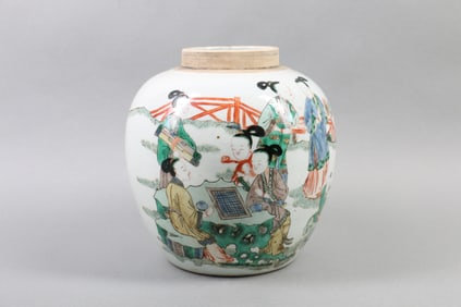 A Chinese Famille-Rose Porcelain Jar of Figures Story
