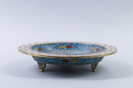 A Chinese Cloisonne Tripod Brush Washer