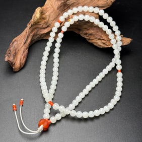 A Chinese Carved Jade Necklace