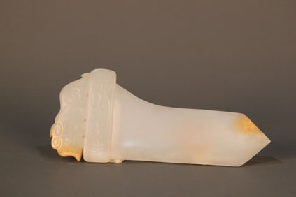 A Chinese Carved Jade Knife