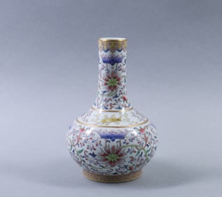 A Chinese Famille-Rose Porcelain Vase