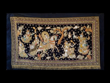 A Chinese Embroidery Wall Screen