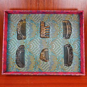 A Set of Chinese Carved Agar-Wood Combs