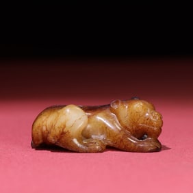 A Chinese Carved Jade Bear Statuette