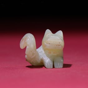 A Chinese Carved Jade Tiger Statuette