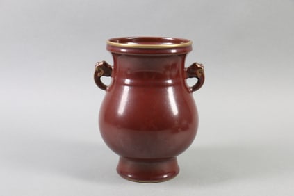 A Chinese Red Glazed Porcelain Vase