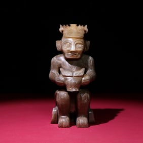 A Chinese Carved Jade Figure of Man