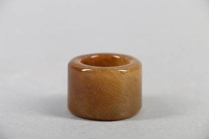 A Chinese Carved Rutilated Crystal Ring