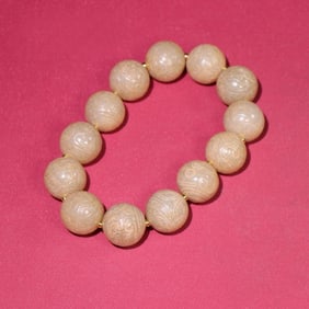 A Chinese Carved Jade Beads Bracelet