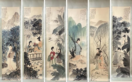 A Set of Six Chinese Painting