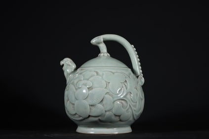 A Chinese Yaozhou-Type Celadon Glazed Porcelain Water Pot