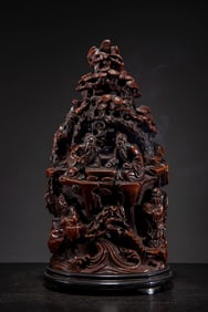 A Chinese Carved Bamboo Incense Burner