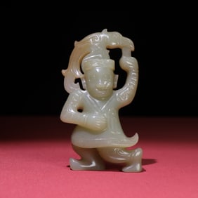 A Chinese Carved Jade Figure of Man