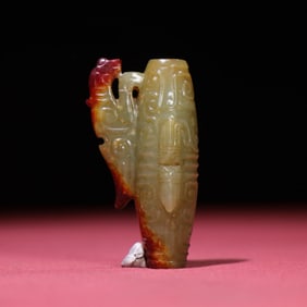 A Chinese Carved Jade Cicada Bead