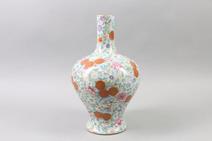 A Chinese Famille-Rose Porcelain Vase