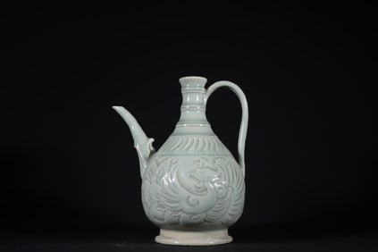 A Chinese Yaozhou-Type Celadon Glazed Porcelain Wine Pot