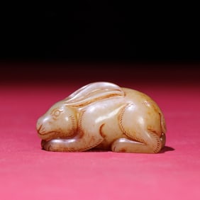 A Chinese Carved Jade Rabbit Statuette