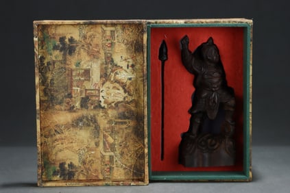 A Chinese Carved Agar-Wood Figure of Boy