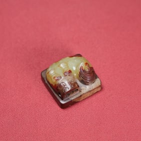A Chinese Carved Jade Tiger Seal