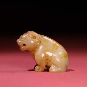 A Chinese Carved Jade Tiger Statuette