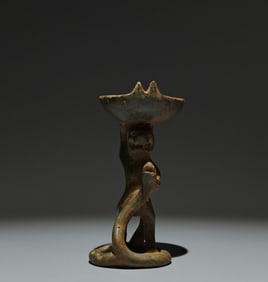 A Chinese Bronze Bear Lamp
