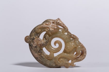 A Chinese Carved Jade Dragon Pendant