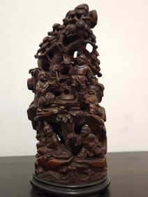 A Chinese Carved Bamboo Incense Burner