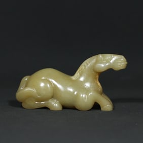 A Chinese Carved Jade Horse Statuette