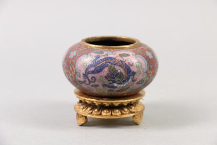 A Chinese Cloisonne Jar with Base