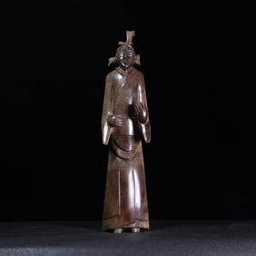 A Chinese Carved Jade Figure of Officer