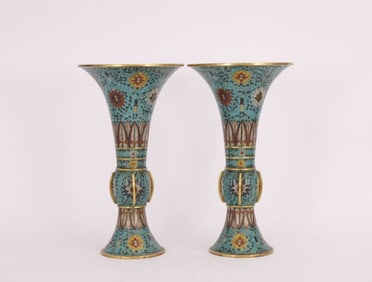 A Pair of Chinese Cloisonné Vases