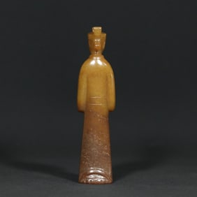 A Chinese Carved Jade Figure of Officer