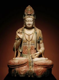 A Chinese Carved Jade Figure of Buddha