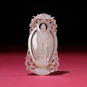 A Chinese Carved Jade Buddhist Pendant