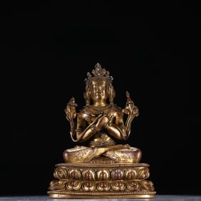 A Chinese Gilt Bronze Figure of Buddha