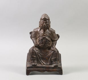 A Chinese Carved Bronze Figure Statue
