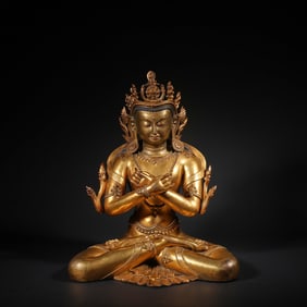 A Chinese Gilt Bronze Figure of Buddha