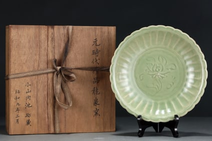 A Chinese Celadon Glazed Porcelain Plate