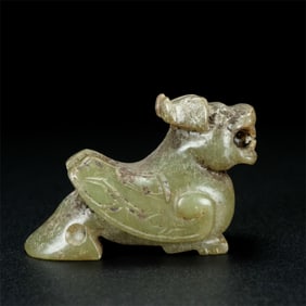 A Chinese Carved Jade Tiger Statuette