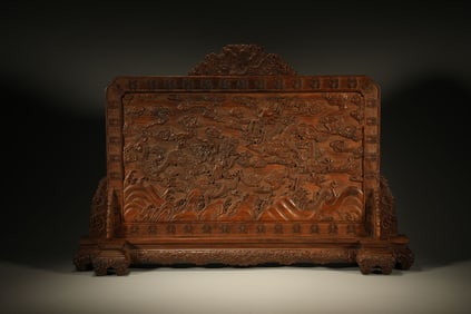 A Chinese Carved Hardwood Table Screen