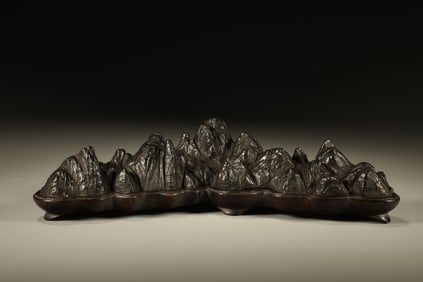 A Chinese Carved Stone Brush Rest